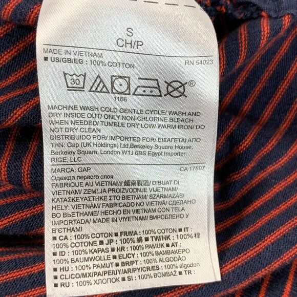 GAP Womens Long Sleeve Top Size Small  Navy Red Sailor Striped Pullover - Picture 7 of 8